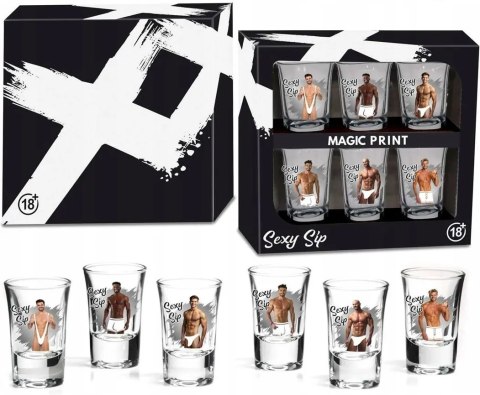 Kieliszki do wódki Sexy Sip rozbierane Mężczyźni 35ml 6 szt.