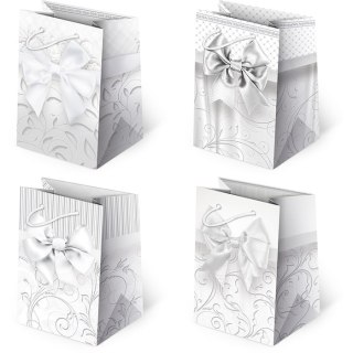 Torebki ozdobne 10szt. T-5L set 145 KOKARDA BIAŁA 10 x 16 x 6 cm