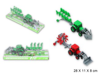 Traktor z maszyną rolniczą 28 x 11 x 8cm