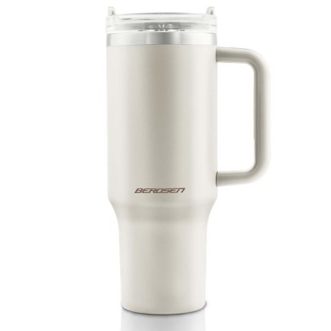 Termos próżniowy kubek ze słomką 1180 ml Berdsen kremowy