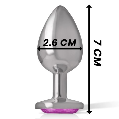 Intense Aluminium Plug z Rożowym Kryształem S - Metalowy, Elegancki, 7 cm