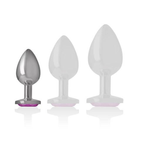 Intense Aluminium Plug z Rożowym Kryształem S - Metalowy, Elegancki, 7 cm