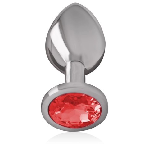 Intense Diamond Plug Aluminium Metalowy Korek z Czerwonym Kryształem S