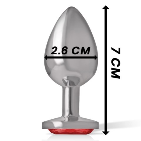 Intense Diamond Plug Aluminium Metalowy Korek z Czerwonym Kryształem S