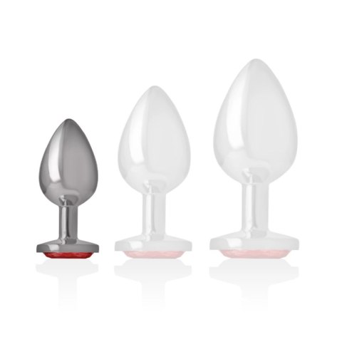 Intense Diamond Plug Aluminium Metalowy Korek z Czerwonym Kryształem S