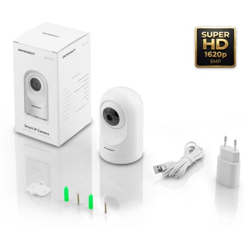 Kamera IP obrotowa 5MP niania elektroniczna Berdsen BD-941 biała