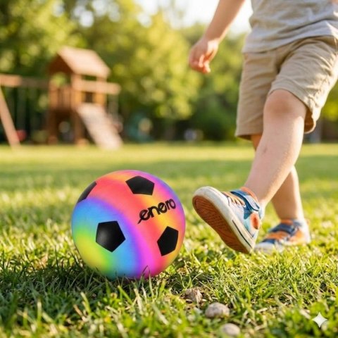 PIŁKA NOŻNA WINYLOWA RAINBOW 21CM 200G ENERO