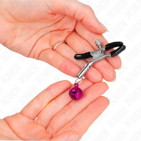 Kink Zacisk Na Sutki Pojedynczy Fioletowy Dzwonek 6 cm Metalowy