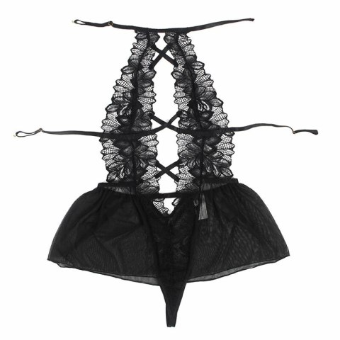 Subblime MIS Halter koronkowy komplet z tiulem czarny S/M