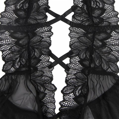 Subblime MIS Halter koronkowy komplet z tiulem czarny S/M