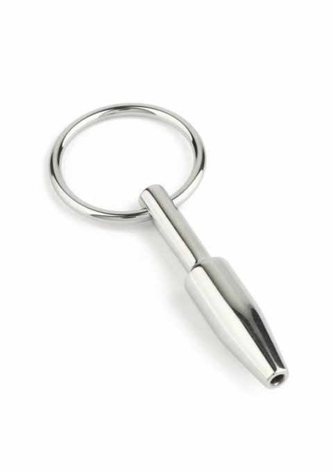 Mini Fucker Open Plug silikonowy korek intymny z otworem czarny S