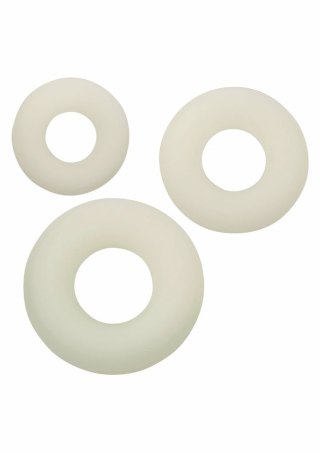 Alpha Silicone 3 Ring Set świecący w ciemności, 3 rozmiary