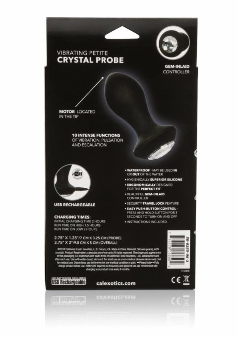 CalExotics Power Gem Vibrating Petite Crystal Probe silikonowa sonda LED