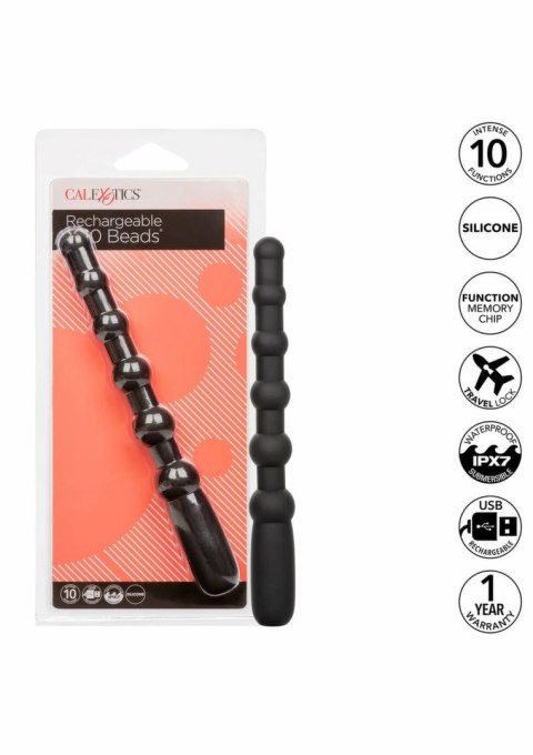 CalExotics Rechargeable X-10 Beads silikonowe kulki wibrujące USB IPX7