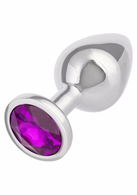 Jewel Large Amethyst Plug metalowy z kryształem, rozmiar L