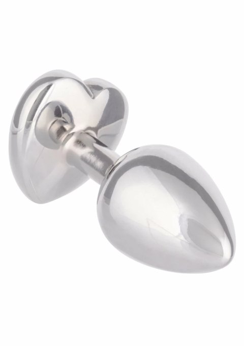 Jewel Small Ruby Heart Plug metalowy z kryształem serce czerwone S