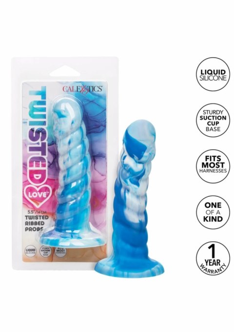 Twisted Love Twisted Ribbed Probe silikonowy z przyssawką czarny