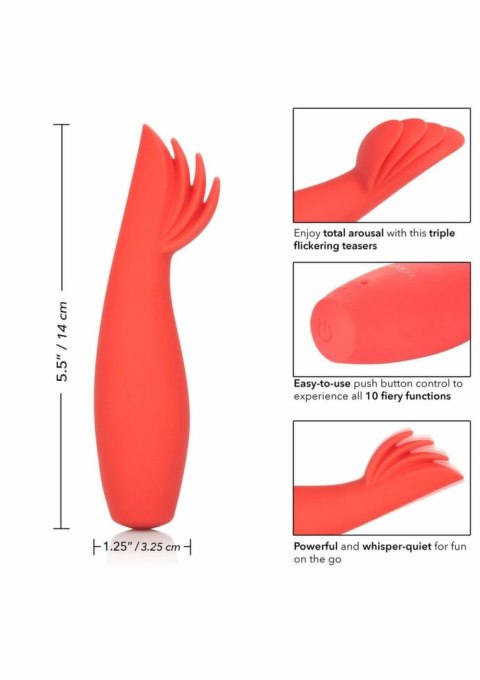 CalExotics Red Hot Blaze - kompaktowy stymulator silikonowy, 10 trybow