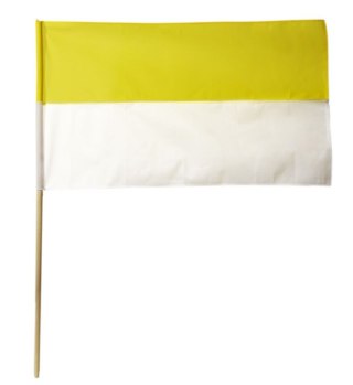 Flaga materiał żółto-biała chorągiewki 25szt. PAPIESKA 8520