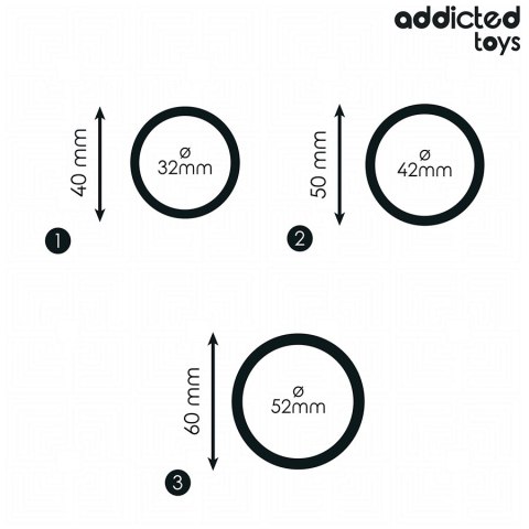 Addicted Toys Zestaw 3 Pierścieni Silikonowych Model 2 - Komfort i Wytrzymałość