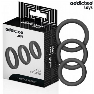 Addicted Toys Zestaw 3 Płaskich Pierścieni Silikonowych Komfort