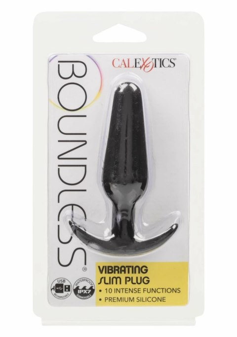 CalExotics Boundless Vibrating Slim Plug silikonowy, wibrujący, czarny