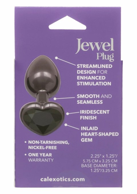 CalExotics Jewel Diamond Heart Plug Small srebrny z kryształem serce 7 cm