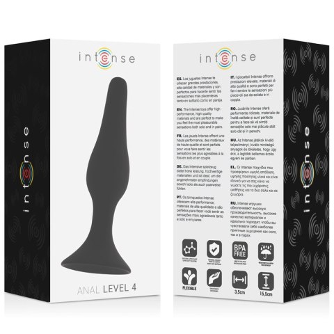 Intense Anal Level 4 czarny - anatomiczny stożek silikonowy 15,5 cm