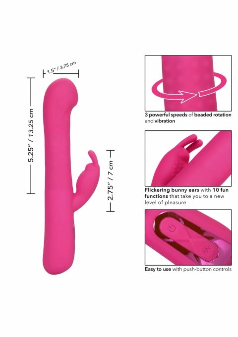 CalExotics Elite Beaded G Rabbit silikonowy, wodoodporny, fioletowy