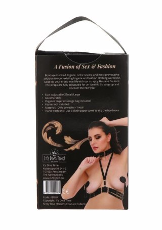 Halter Harness Plus O-Ring Collar satynowy regulowany czarny