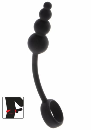 TOYJOY Manpower Anal Plug & Cock Ring silikonowy 2w1 czarny