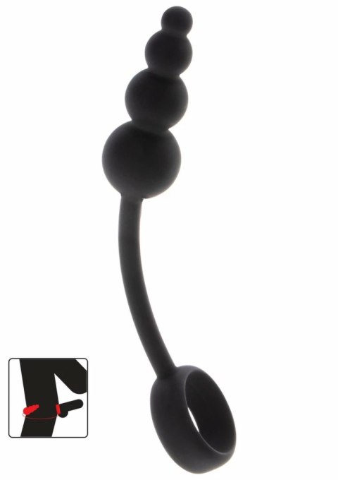 TOYJOY Manpower Anal Plug & Cock Ring silikonowy 2w1 czarny