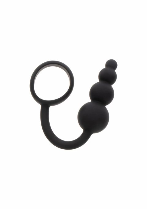 TOYJOY Manpower Anal Plug & Cock Ring silikonowy 2w1 czarny