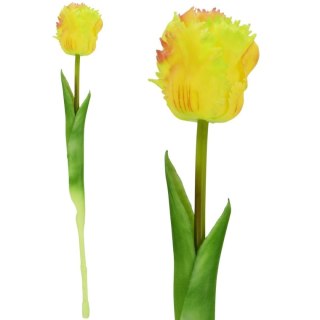 TULIPAN CIEMNO ŻÓŁTY 38CM JAK ŻYWY DEKORACJA WIOSENNA