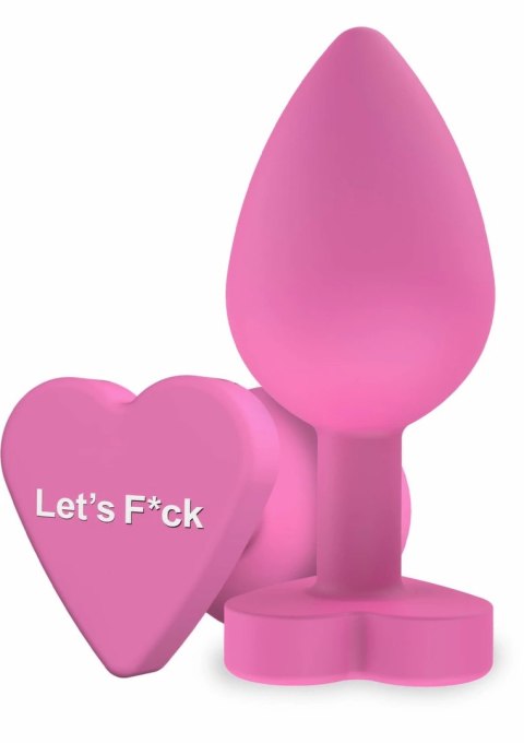 ToyJoy Booty Sweethearts Let's F*ck silikonowy korek z sercem 7,5 cm