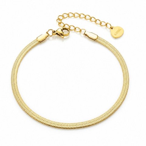 Bransoletka stal chirurgiczna pozłacana 14k złotem, żyłka 3mm BST1636