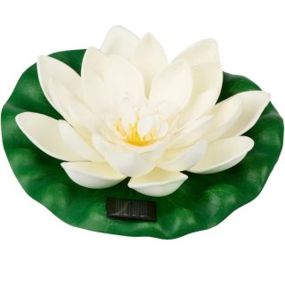 LAMPA SOLARNA LILIA WODNA 18CM BIAŁA