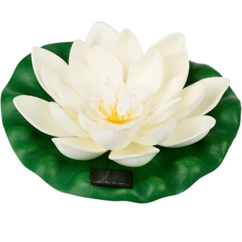 LAMPA SOLARNA LILIA WODNA 18CM BIAŁA