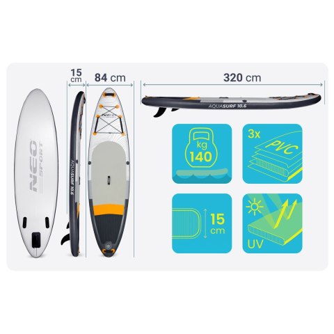 Deska SUP Aquasurf 320 x 84 x 15 cm Neo-Sport 170211