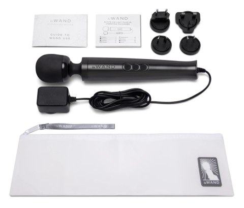 Le Wand Diecast Plug-In Black - Kompaktowy Masażer z 20 Trybami