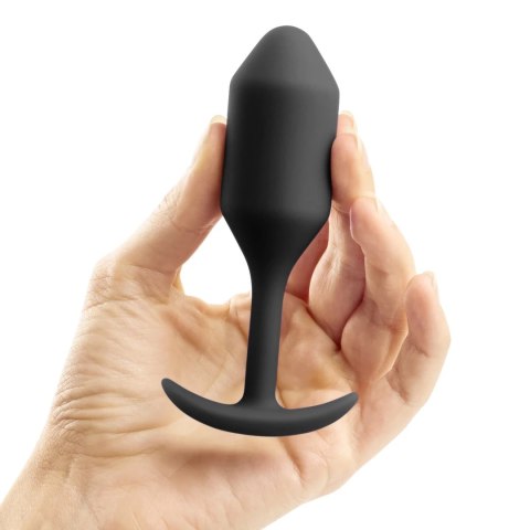 B-Vibe Snug Plug 2 Black - anatomiczny model silikonowy, 111g