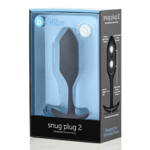 B-Vibe Snug Plug 2 Black - anatomiczny model silikonowy, 111g