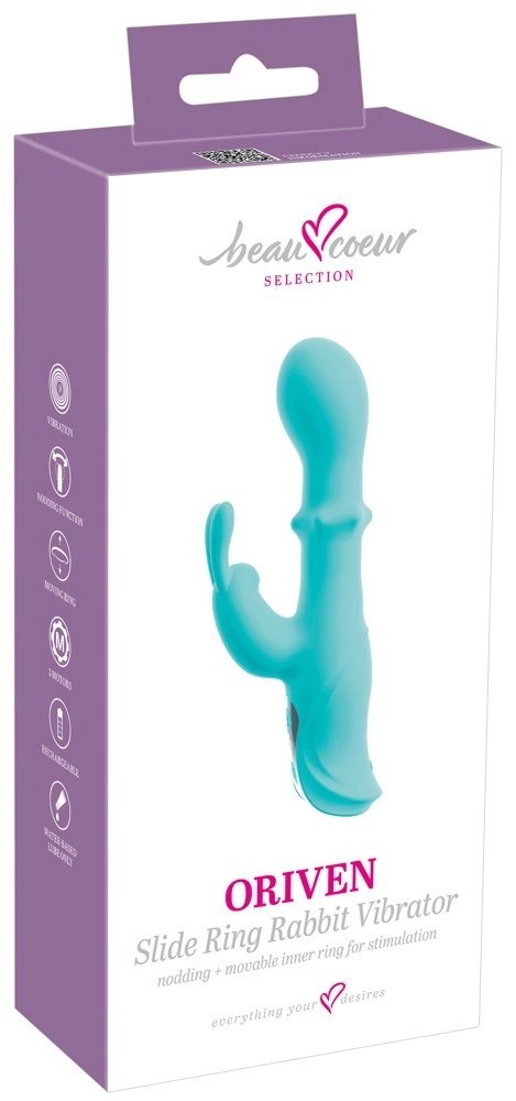 Beau coeur Oriven Rabbit Vibra - silikonowy model z systemem Slide Ring, 17,8 cm