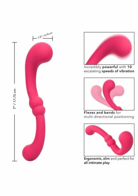 CalExotics Pretty Little Wands Curvy masażer silikonowy, dwustronny, 10 trybow