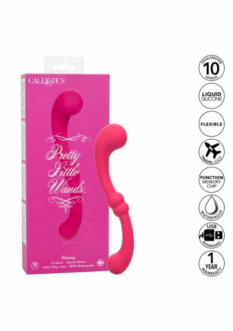 CalExotics Pretty Little Wands Curvy masażer silikonowy, dwustronny, 10 trybow