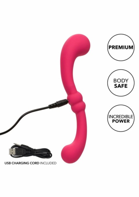 CalExotics Pretty Little Wands Curvy masażer silikonowy, dwustronny, 10 trybow
