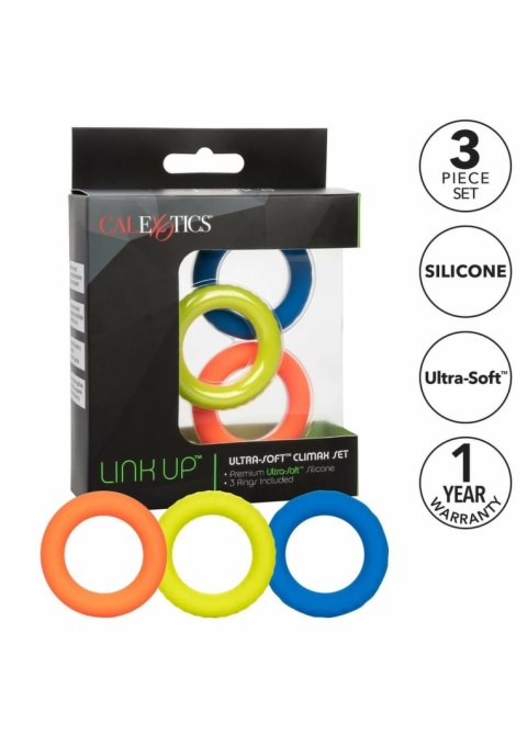 CalExotics Link Up Ultra Soft Climax Set - Zestaw 3 pierścieni silikonowych