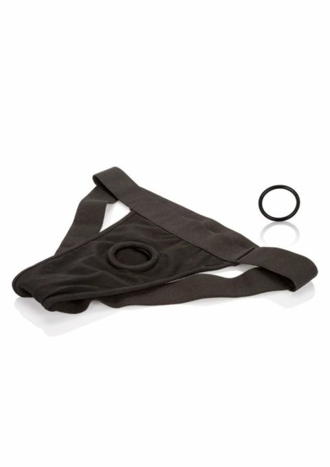 CalExotics Packer Gear Jock Strap - elastyczny pas z kieszenią na wibrator, czarny M/L