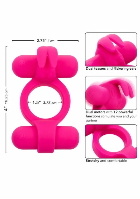 CalExotics Rechargeable Rockin Rabbit silikonowy pierścień wibracyjny USB