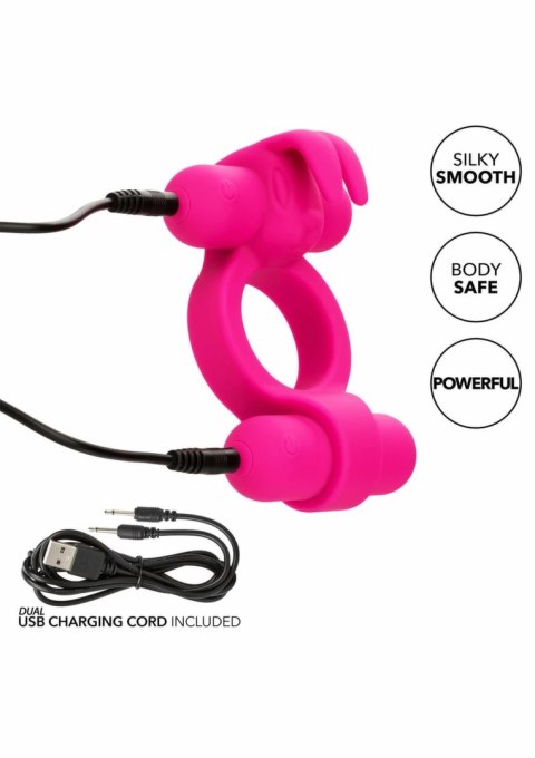 CalExotics Rechargeable Rockin Rabbit silikonowy pierścień wibracyjny USB